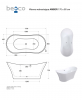 BESCO Wanna wolnostojąca Amber 170x80 + maskownica syfonu z przelewem czarna #WAS-170-ABC